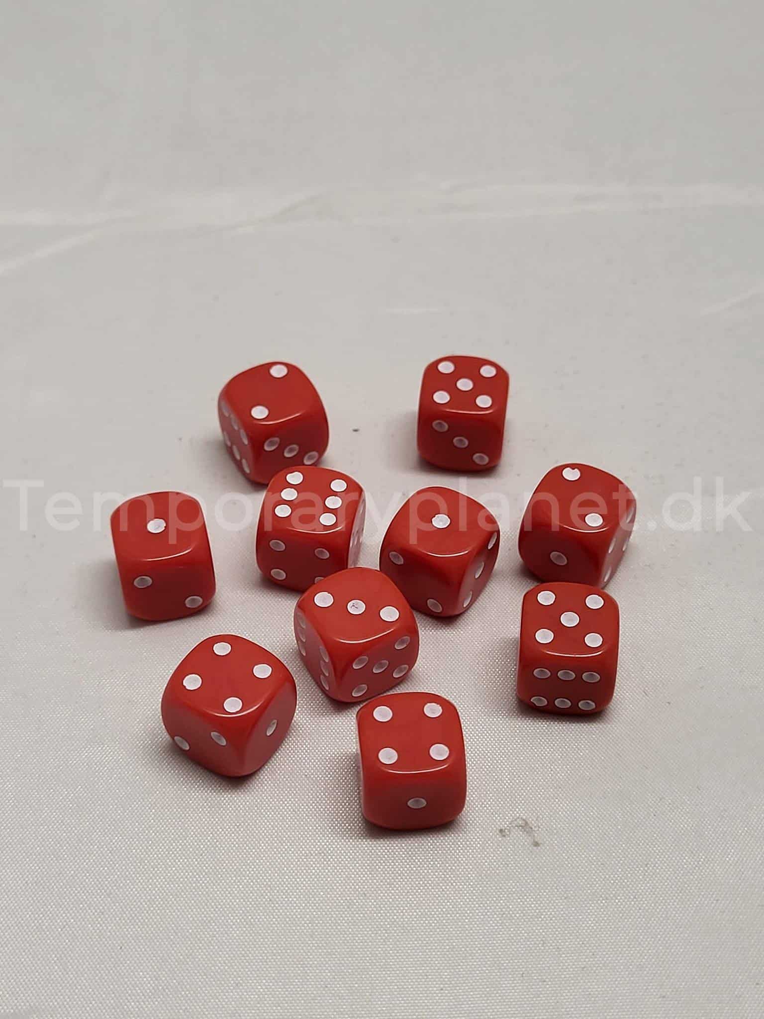 10 Dice D6 10 mm. Red