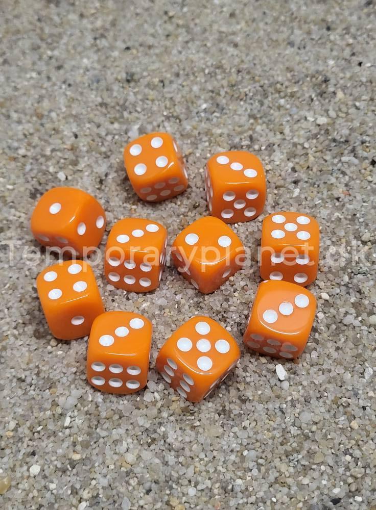 Dice D6 10 16 mm Terninger Orange