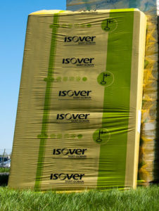 ISOVER product in stretch hood packaging