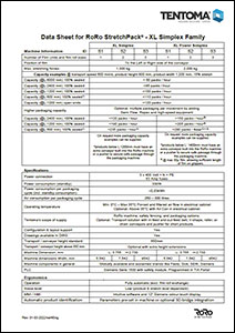 Data Sheet for RoRo StretchPack® - XL Simplex Family