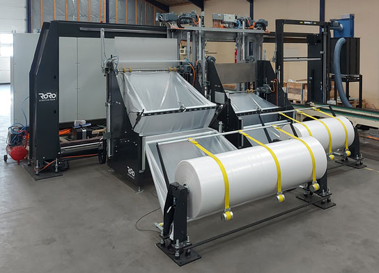 Using the RoRo StretchPack® packaging machine, you can eliminate the strapping process from your packaging line.