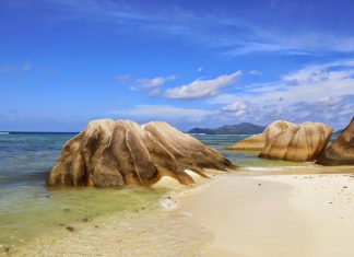 Stranden Anse Source d´Argent på Seychellerna