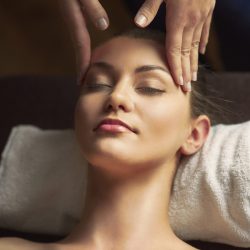 Massage of head at the spa Massage of head at the spa