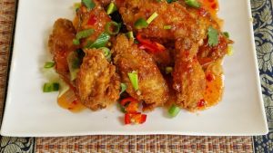 Chicken wings with sweet chilli sauce