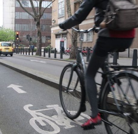 cyclist in a bike lane