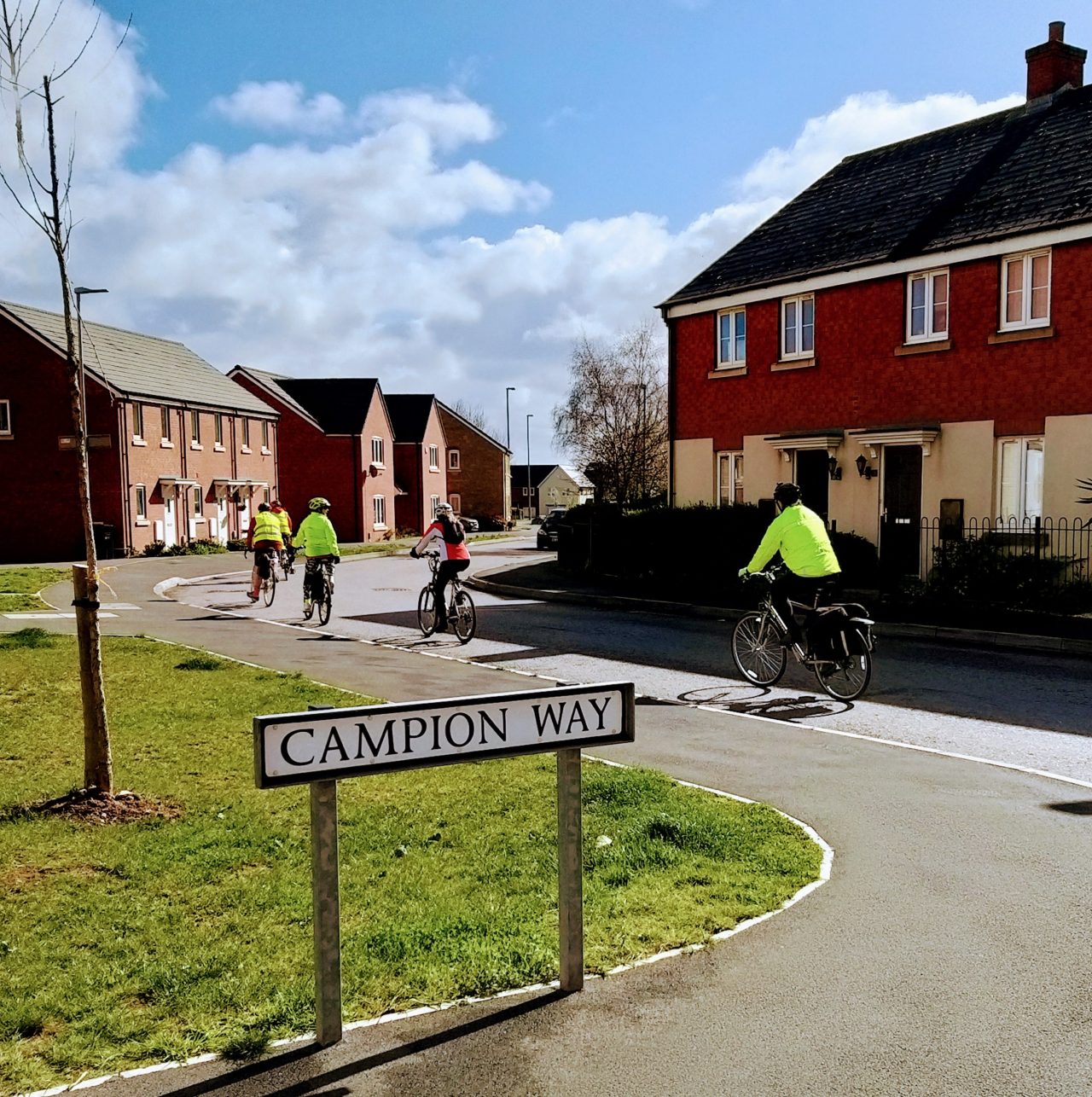 group of people cycling on Campion Way