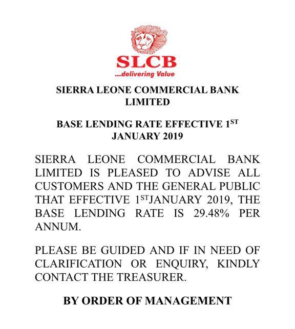 Sierra Leone Commercial Bank The Calabash Newspaper   28 