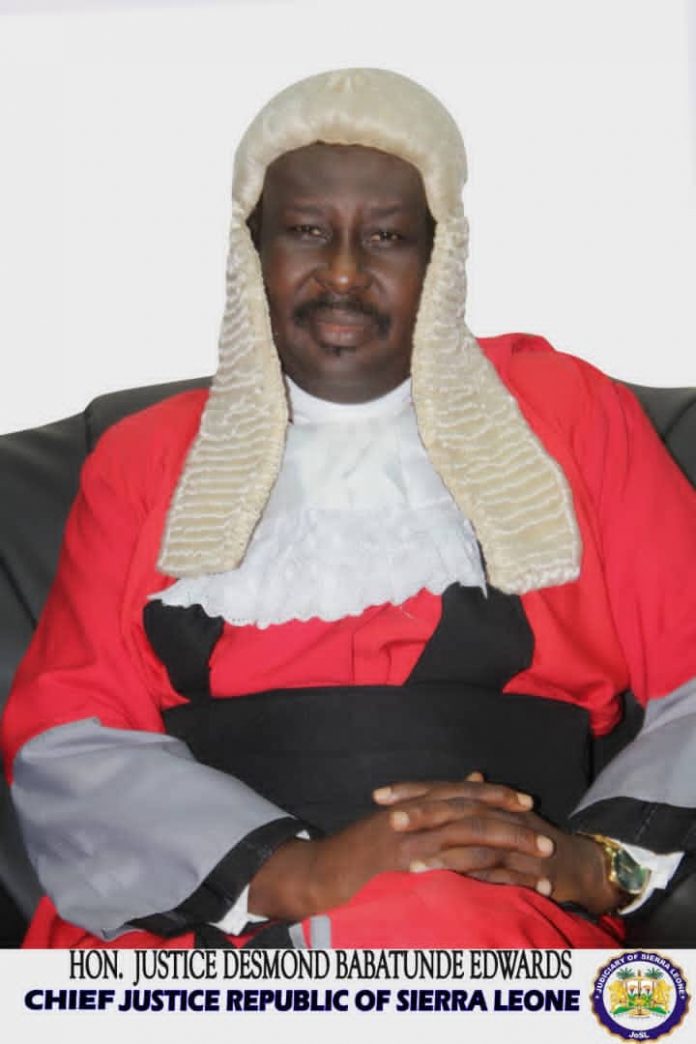 Honourable Chief Justice, His Lordship Justice Desmond Babatunde Edwards