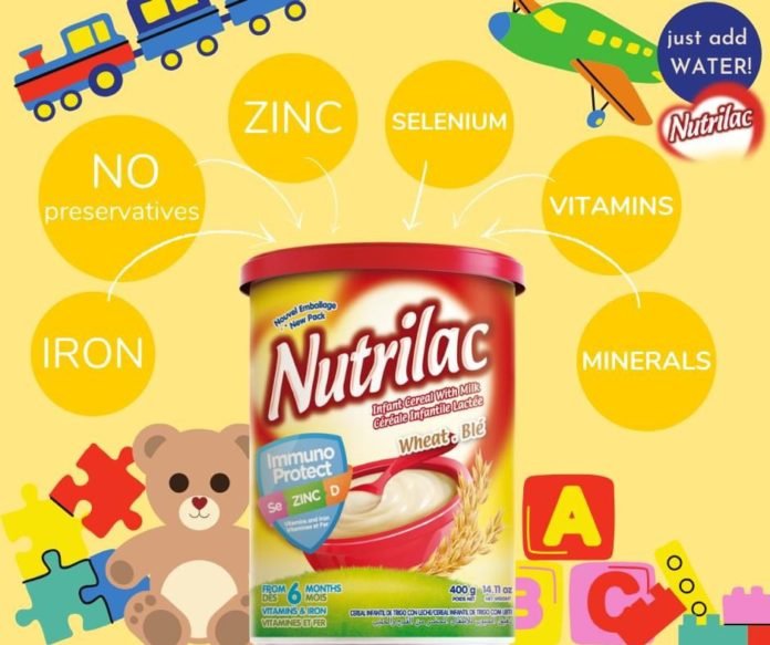 Always Feed Your Babies With… Nutrilac Baby Cereal Wheat +6 Months 400G as it Contains Milk, 9