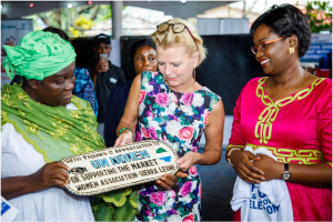 Assistant Secretary General of the United Nations and Deputy Executive Director of UN Women, Asa Regner and UN Women Regional Director  for West and Central Africa (RD), Ms. Oulimata Sarrwith Marie Bob Kandeh, President  Market Women AssociationPhoto credit @UN Women