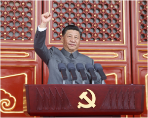 Xi Jinping delivers an important speech at a ceremony marking the 100th anniversary of the founding of the Communist Party of China in Beijing, capital of China