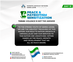 Pan-SL Concludes 14 Days Sensitization Campaign on Peace & Patriotism