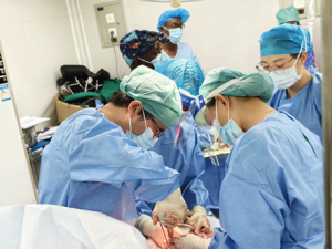 Professor Shu Chuqiang and Deputy Chief Physician: Liu Qiuhong Perform Surgery Together