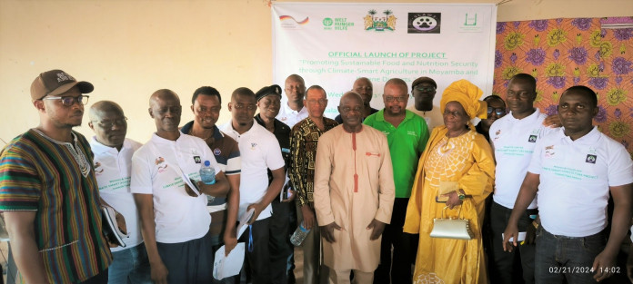 Invited participants including the Deputy Minister 2 of MAFS (Center) flanked by Director of Crops at MAFS and WHH Head of Programmes.