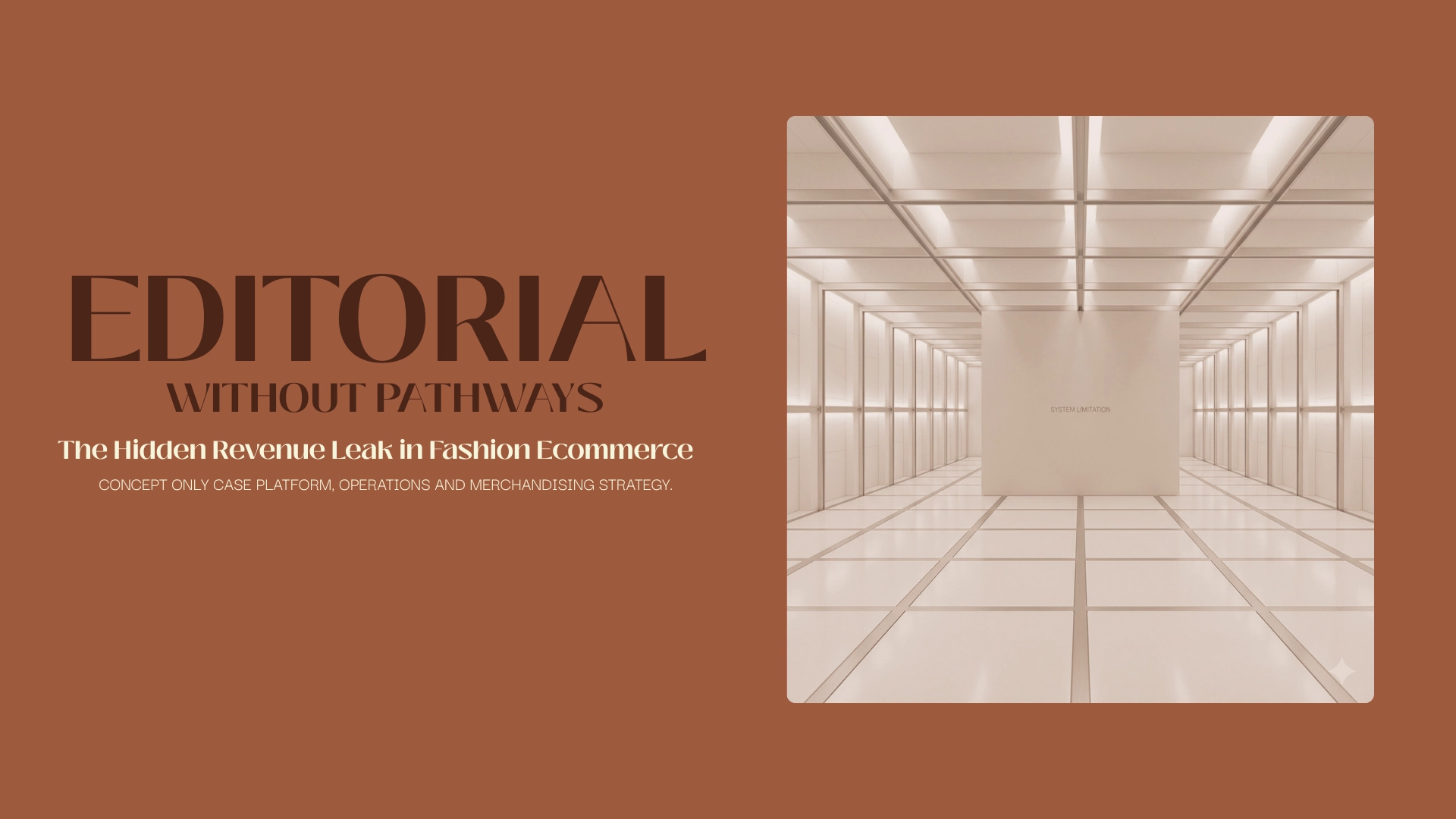 Editorial content experience without clear navigation pathways in an e-commerce interface