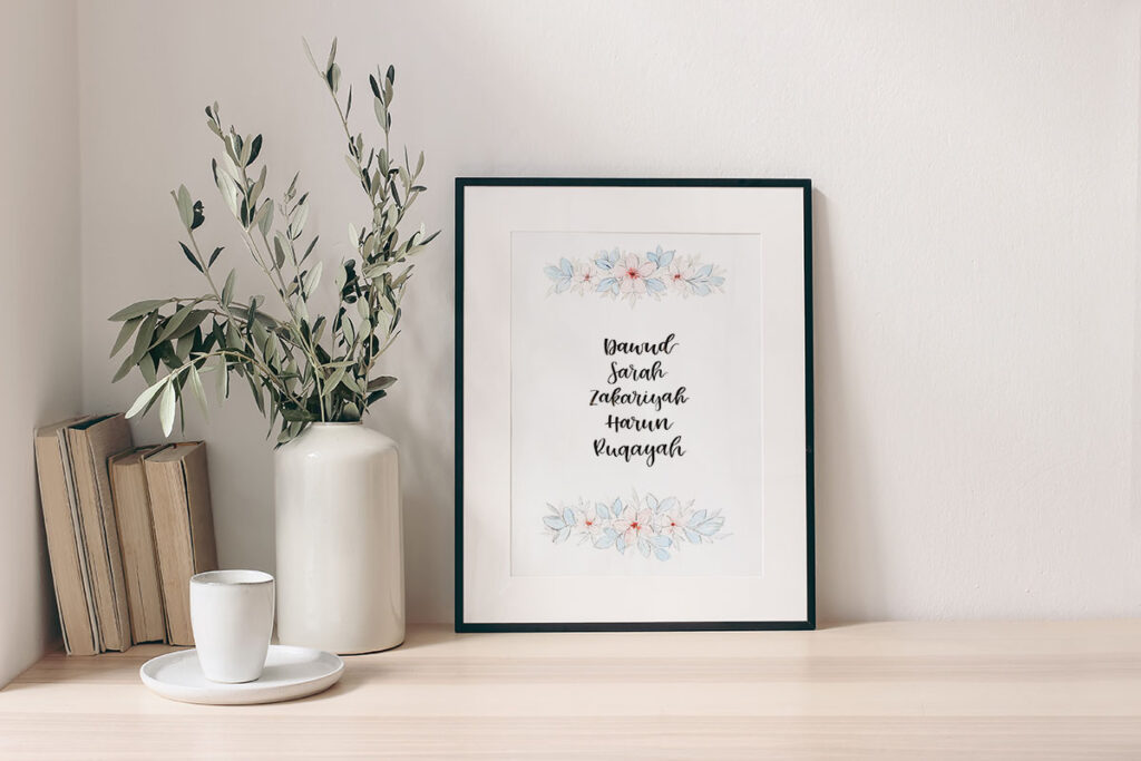 bespoke botanical art personalised custom the handlettering studio