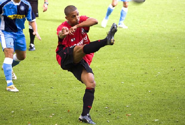 Lionel Ainsworth's hat trick condemned Lincoln to a heavy home defeat. Photo: Stuart Bramley