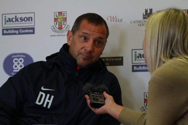 Lincoln City manager, David Holdsworth was "very, very pleased" with his team's performance in the FA Cup replay against FC Halifax. Photo: Andrew West