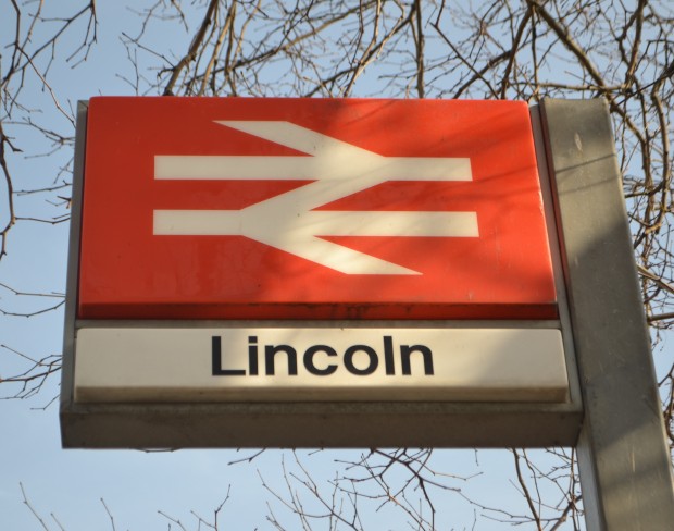 National Rail sign outside Lincoln station