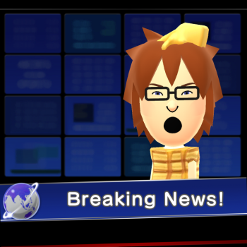 Mii in a 'breaking news' studio