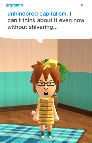 unhindered capitalism Miitomo screenshot