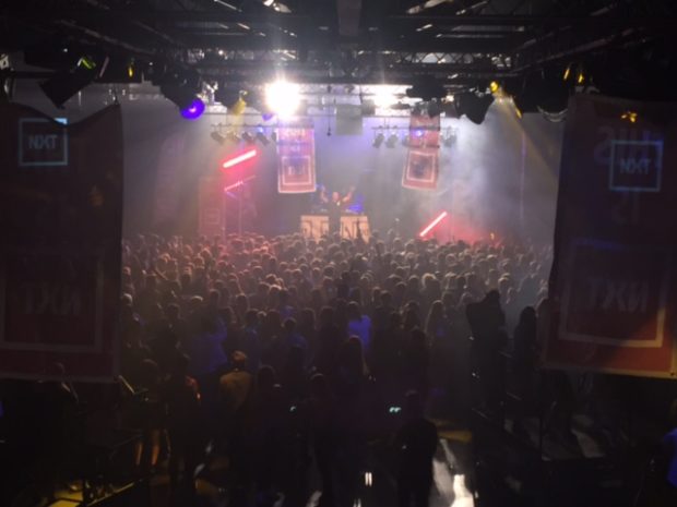 View of the stage at the NXT launch night with Lethal Bizzle.