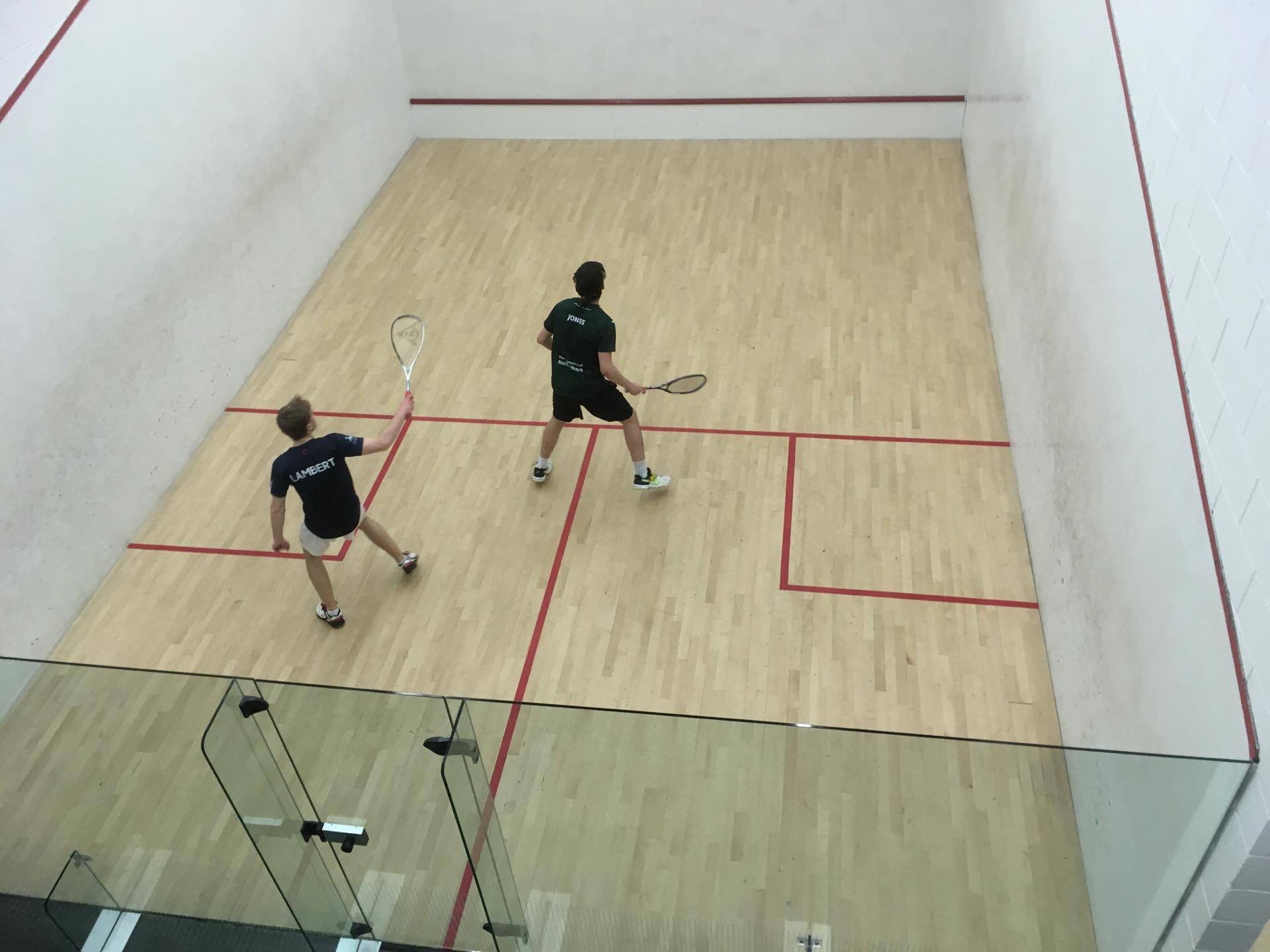 Lincoln’s Josh Lambert takes on Nottingham’s Sam Jones.