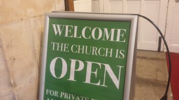 Welcome the church is open