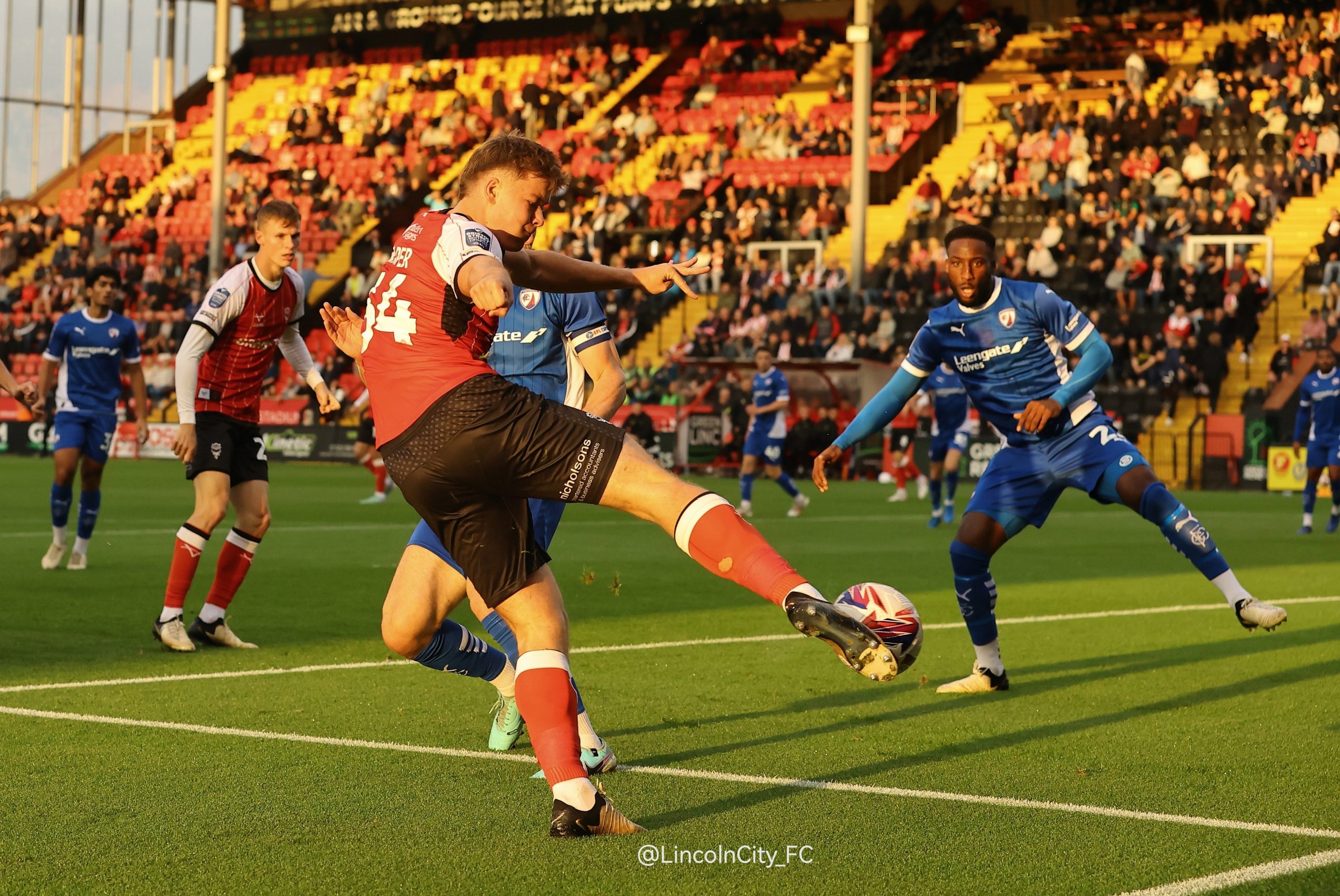Lincoln City's Freddie Draper. Credit: Graham Burrell.