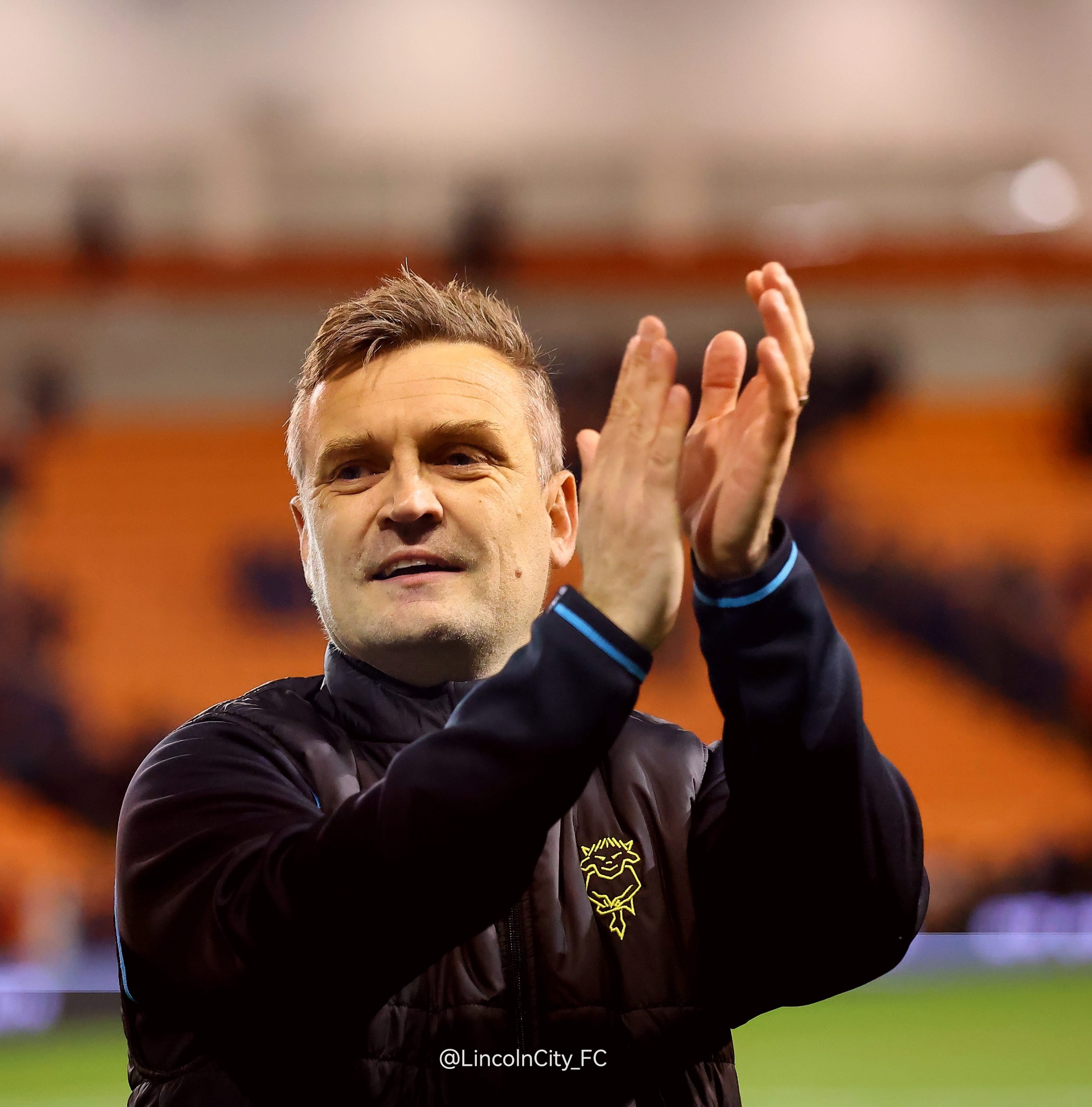 Lincoln City head coach Michael Skubala. Credit: Graham Burrell