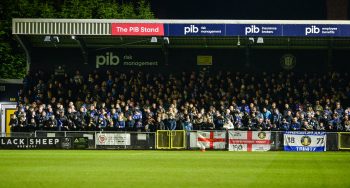 The hefty away following when Gainsborough headed to Harrogate Town. Credit: Heather King