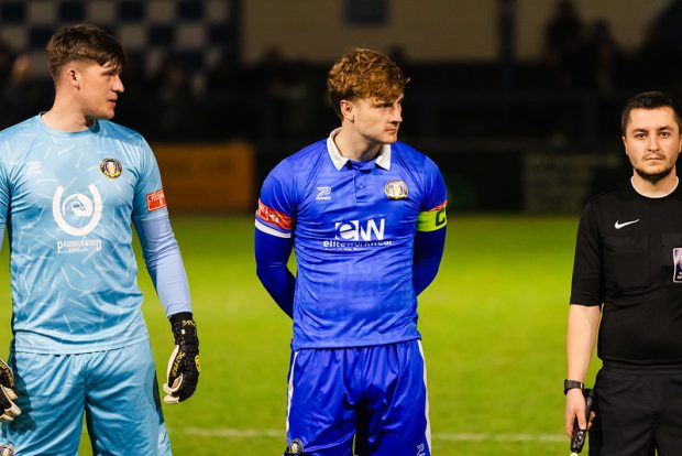 Will Lancaster captaining the side. Credit: Gainsborough Trinity F.C