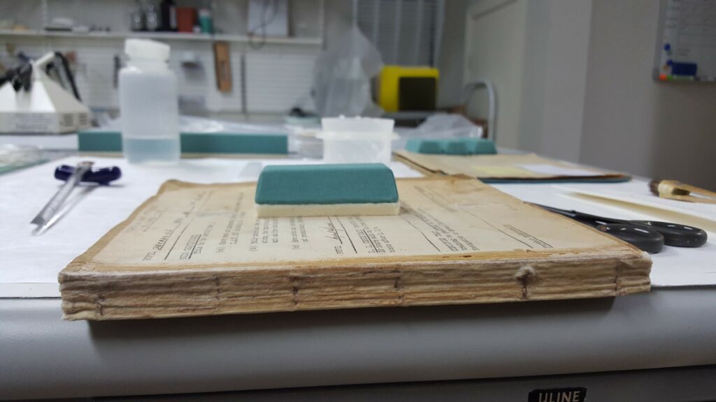 The Log Book under restoration
