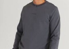 Calvin Klein Jeans Sweatshirt Logo Jacquard Crew Neck Grå