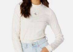 Calvin Klein Jeans Badge Rib Long Sleeve YBI Ivory S