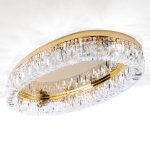 Oval premium-taklampe Ring med krystaller