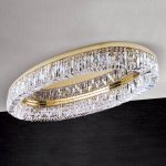 Oval premium-taklampe Ring med krystaller