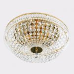 Rund SHERATA krystalltaklampe i gull 55 cm