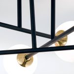Taklampe Snowwhite med stenger, 6 lys, svart