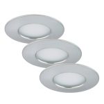 3-er-sett LED-downlight Nikas IP44, alu