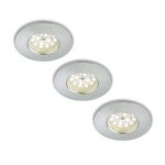 3-er-sett LED-downlight Nikas IP44, alu