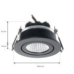 Arcchio LED-downlight Jyra, svart, 2 700 K