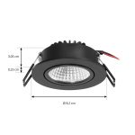 Arcchio LED-downlight Zarik, svart, 2 700 K