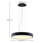 Arcchio Noabelle LED-hengelampe, svart, 80 cm