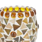 Bordlampe Enya med glassmosaikk krembrun