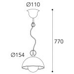 Circle hengelampe gull/brunert messing, Ø15cm