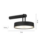 JUST LIGHT. LED-vegglampe Arma, svart plast IP44