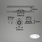 LED-downlight 7597 3stk IP65 4 000 K hvit