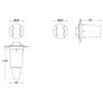 LED-innfellingslampe Aldo 2L svart/klar 3 000 K