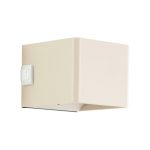 LED oppladbar utendørs vegglampe Iseo, beige, bredde 10 cm, sensor